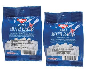 para moth balls kills clothes moths and carpet beetles, 4 oz bag (2 pack)