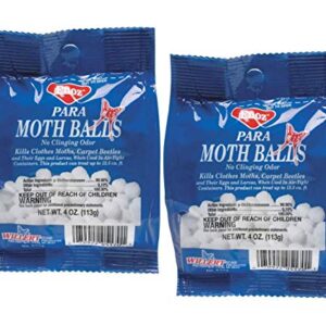 para Moth Balls Kills Clothes Moths and Carpet Beetles, 4 oz Bag (2 Pack)