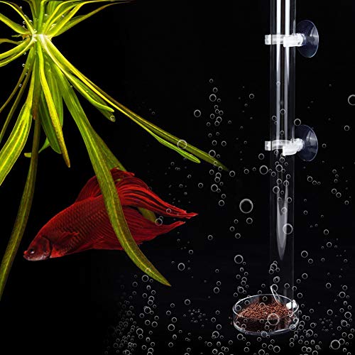 Fish Shrimp Feeder Tube and Plate Acrylic Clear Shrimp Feeding Tube Aquarium Fish Tank Feeder for Crystal Shrimp Tropical Fish(32cm)