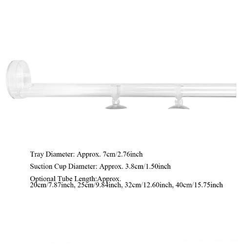 Fish Shrimp Feeder Tube and Plate Acrylic Clear Shrimp Feeding Tube Aquarium Fish Tank Feeder for Crystal Shrimp Tropical Fish(32cm)