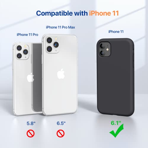 Miracase Liquid Silicone Phone Case Compatible with iPhone 11 6.1 inch(2019), Gel Rubber Full Body Protection Cover Case Drop Protection Case (Black)