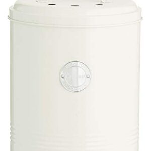 Typhoon Compost Caddy with Carbon Filters, Steel, 2.5 Litre, Cream, 84.5 Female oz/2.6 Quart