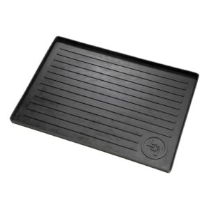 lippert 801380 solid step entry all-weather floor tray for 5th wheel rvs, travel trailers and motorhomes, black