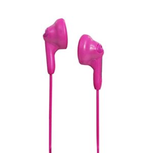 magnavox mhp4820-pk gummy earbuds in pink | available in pink, white, black, blue, & teal | earbuds gummy | extra value comfort stereo earbuds | durable rubberized cable |