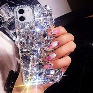 bonitec for iphone 11 case 3d glitter sparkle bling case for women luxury shiny crystal rhinestone diamond bumper clear gems protective case cover