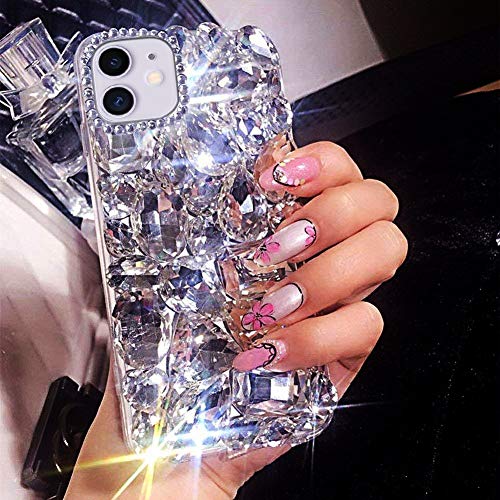 Bonitec for iPhone 11 Case 3D Glitter Sparkle Bling Case for Women Luxury Shiny Crystal Rhinestone Diamond Bumper Clear Gems Protective Case Cover