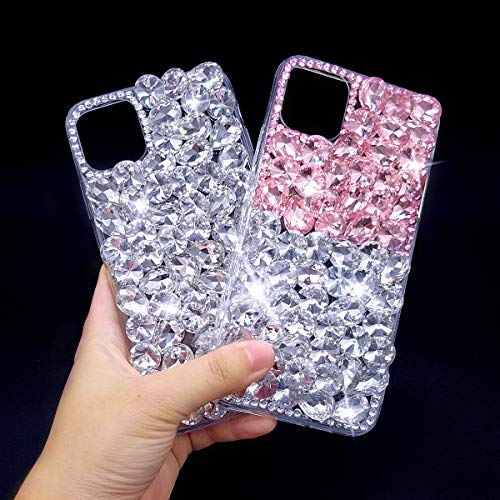 Bonitec for iPhone 11 Case 3D Glitter Sparkle Bling Case for Women Luxury Shiny Crystal Rhinestone Diamond Bumper Clear Gems Protective Case Cover