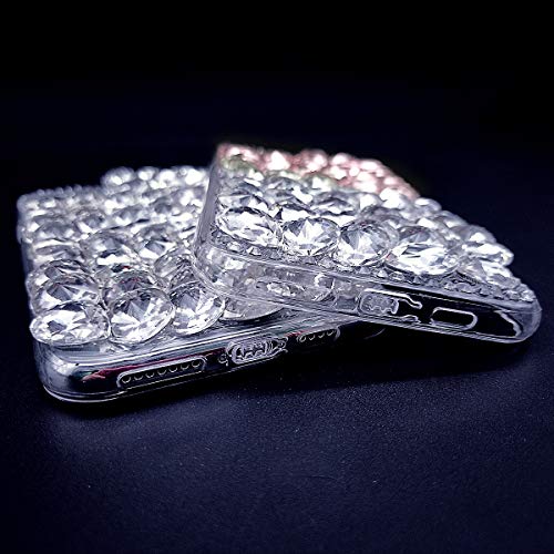 Bonitec for iPhone 11 Case 3D Glitter Sparkle Bling Case for Women Luxury Shiny Crystal Rhinestone Diamond Bumper Clear Gems Protective Case Cover