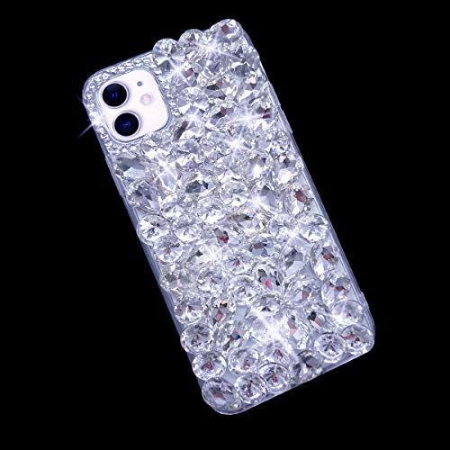 Bonitec for iPhone 11 Case 3D Glitter Sparkle Bling Case for Women Luxury Shiny Crystal Rhinestone Diamond Bumper Clear Gems Protective Case Cover