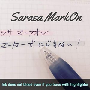 sarasa Mark on Gel ink 0.5mm ballpoint pens ink color (5 Black,1 Blue,1 Red) total 7