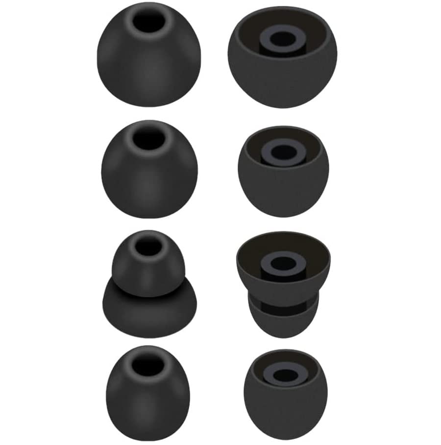 JNSA 8pcs Black Replacement Silicone Ear Tips Ear Buds Compatible with Powerbeats Pro Earphones - Black [Powerbeats Pro Ear Tip]