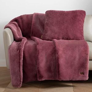 ugg 18965 euphoria plush faux fur reversible throw blanket for couch or bed luxury blankets soft luxurious cozy home decor hotel style fuzzy fluffy soft sofa throws, 70 x 50-inch, dusty rose