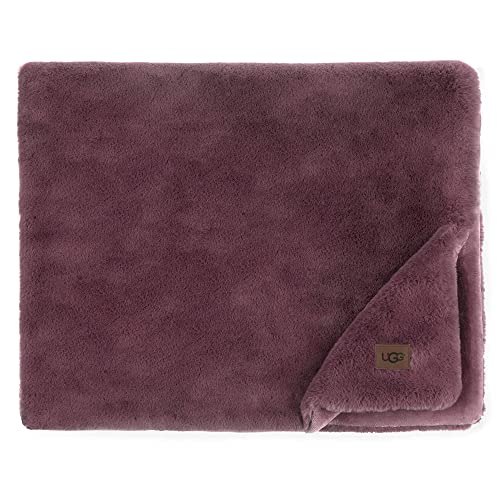 UGG 18965 Euphoria Plush Faux Fur Reversible Throw Blanket for Couch or Bed Luxury Blankets Soft Luxurious Cozy Home Decor Hotel Style Fuzzy Fluffy Soft Sofa Throws, 70 x 50-Inch, Dusty Rose