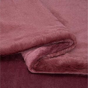 UGG 18965 Euphoria Plush Faux Fur Reversible Throw Blanket for Couch or Bed Luxury Blankets Soft Luxurious Cozy Home Decor Hotel Style Fuzzy Fluffy Soft Sofa Throws, 70 x 50-Inch, Dusty Rose