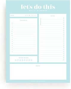 bliss collections daily planner, let's do this, daily notepad with undated sheets, helps organize and track health, productivity, appointments, tasks and goals, 8.5"x11" tear-off sheets (50 sheets)