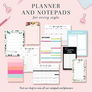 Bliss Collections Daily Planner, Let's Do This, Daily Notepad with Undated Sheets, Helps Organize and Track Health, Productivity, Appointments, Tasks and Goals, 8.5"x11" Tear-Off Sheets (50 Sheets)