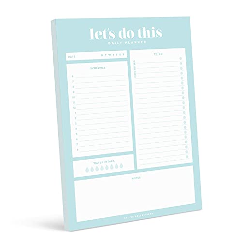 Bliss Collections Daily Planner, Let's Do This, Daily Notepad with Undated Sheets, Helps Organize and Track Health, Productivity, Appointments, Tasks and Goals, 8.5"x11" Tear-Off Sheets (50 Sheets)