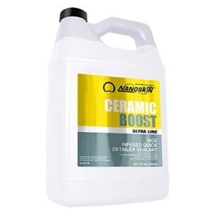 nanoskin ultra line ceramic boost 1 gallon – diy ceramic sio2 spray sealant (safe for all finishes and ceramic coatings) | proprietary (nano sio2) formula | cars, trucks, boats, bikes, atv, rv, glass