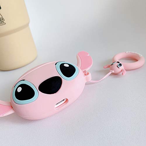 Joyleop(Q-Pink) Compatible with Airpods 1/2 Case Cover, 3D Cute Cartoon Animal Funny Fun Cool Kawaii Fashion,Silicone Character Skin Keychain Ring, Girls Boys Teens Kids,Case for Airpod 1& 2