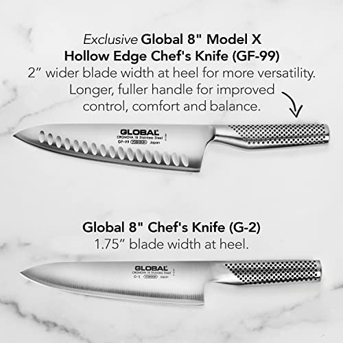 Global Model X Chef's Knife - Made in Japan, 8" (Hollow Edge)