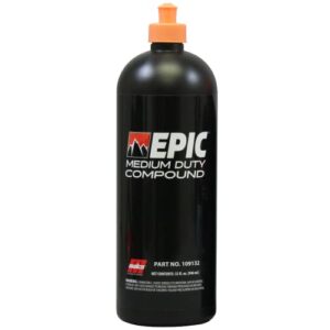 malco epic medium-duty compound - vehicle paint correcting and polishing compound/removes up to p2500 sand scratches/polishes to deep showroom gloss / 32 oz. (109132)