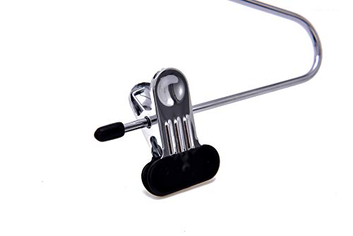 6 Quality Add-On Skirt Blouse Hanger Heavy-Duty Add-On Skirt Hangers with Clips, Multi Stackable Add on Hangers, Adjustable Wide Clip Pants Hanger, Chrome (Skirt Hanger - Wide Clips, 6)