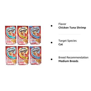 Delectables Squeeze Up Hartz Cat Treats Variety 6 Pouch Bundle of 3 Flavors; 2 Pouches of Each (Tuna, Chicken, Tuna & Shrimp; 2.0 oz Each)