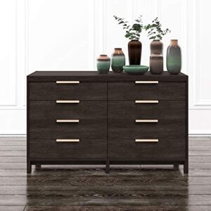 Tvilum Rainier 8 Drawer Double Dresser, Dark Chocolate