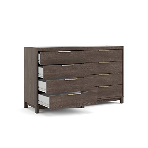 Tvilum Rainier 8 Drawer Double Dresser, Dark Chocolate