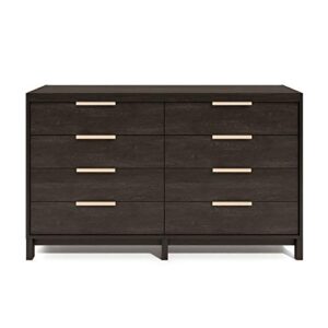 Tvilum Rainier 8 Drawer Double Dresser, Dark Chocolate