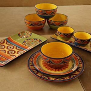 Bico Tunisian 26oz Ceramic Cereal Bowls Set of 4, for Pasta, Salad, Cereal, Soup & Microwave & Dishwasher Safe