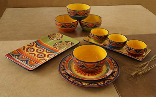 Bico Tunisian 26oz Ceramic Cereal Bowls Set of 4, for Pasta, Salad, Cereal, Soup & Microwave & Dishwasher Safe