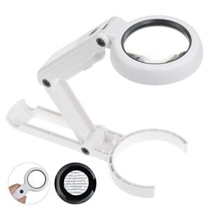 yoctosun magnifying glass with light and stand, hands fee & desktop magnifier with 7x magnification, 6 bright led lights and foldable handle, ideal for electronics, jewlery, coins, craft & hobbies
