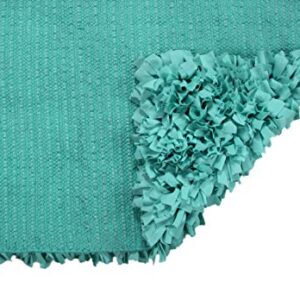 Home Weavers Bella Premium is Unique Soft Fluffy Jersey Shag Accent and Area Rug Ideal for Kitchen Living Space Bedroom or Kids Room 100% Polyester in Vibrant Colors, 60" Round, Aqua