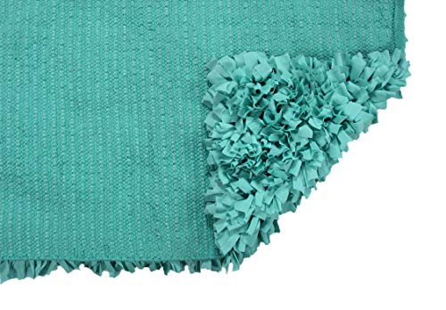 Home Weavers Bella Premium is Unique Soft Fluffy Jersey Shag Accent and Area Rug Ideal for Kitchen Living Space Bedroom or Kids Room 100% Polyester in Vibrant Colors, 60" Round, Aqua