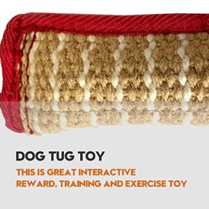 Dog Tug Toy, Dog Bite Jute Pillow Pull Toy with 2 Strong Handles, Perfect for Tug of War, Puppy Training Interactive Play, Durable Bite Training Toys for Medium to Large Dogs (Black)