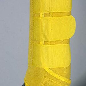 HILASON L M S Horse Hind Leg Ultimate Sports Boots Pair Yellow | Horse Leg Boots | Splint Boots for Horses | Horse Jumping Boots| Professional Choice Horse Boots