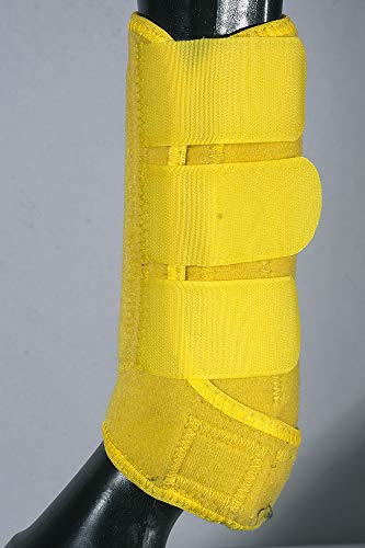 HILASON L M S Horse Hind Leg Ultimate Sports Boots Pair Yellow | Horse Leg Boots | Splint Boots for Horses | Horse Jumping Boots| Professional Choice Horse Boots