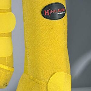 HILASON L M S Horse Hind Leg Ultimate Sports Boots Pair Yellow | Horse Leg Boots | Splint Boots for Horses | Horse Jumping Boots| Professional Choice Horse Boots