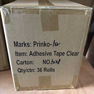 Prinko 36 Rolls Clear Packing Tape - 110 Yards per Roll - 2" Wide x 2.0 mil Thick, Acrylic Adhesive Heavy Duty Tape for Box Office Moving Packaging Shipping