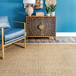 nuLOOM Hesse Checker Weave Seagrass Indoor/Outdoor Area Rug, 9' x 12', Natural