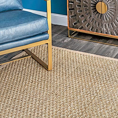 nuLOOM Hesse Checker Weave Seagrass Indoor/Outdoor Area Rug, 9' x 12', Natural