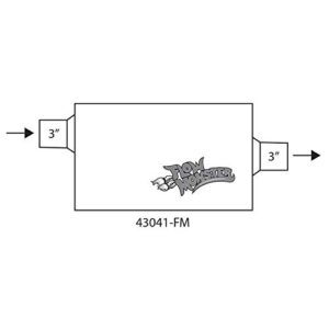 Flowmaster 43041-FM Fits FLOWMONSTER 2-CHAMBER MUFFLER ALUMINIZED