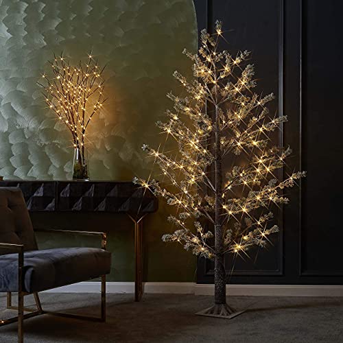 LITBLOOM Lighted Brown Willow Branches 30IN 150 LED Plug in with Timer and Dimmer Tree Branch Lights with Warm White Lights for Holiday Christmas Home Decoration