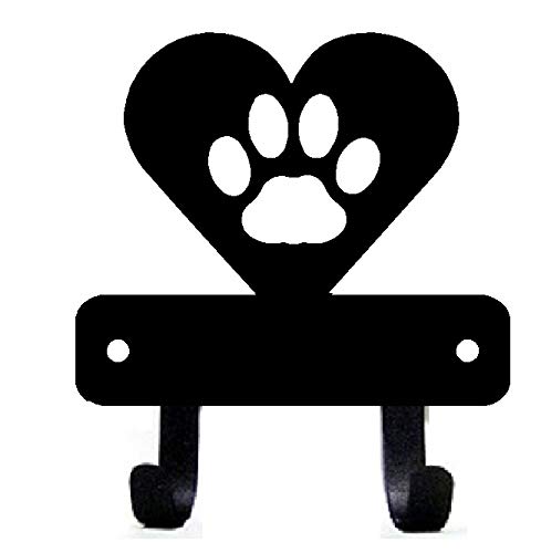 The Metal Peddler Miniature Cat Paw in Heart Key Rack Holder (3.5 inches) - Made in USA; Wall Mounted Holder for cat Lovers