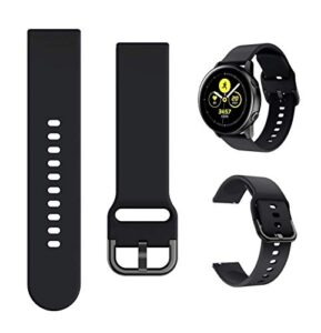 minggo band compatible with samsung galaxy watch active/active2 40mm/44mm,silicone sports wristband replacement compatible for galaxy watch 42mm/gear s2 classic/gear sport smart watch (black)