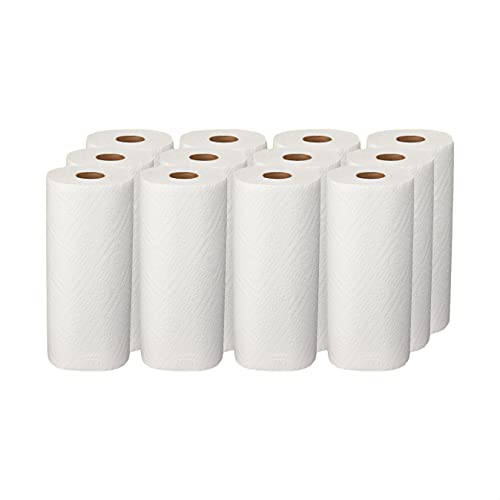 AmazonCommercial FSC Certified 2-Ply White Adapt-a-Size Kitchen Paper Towels, Individually Wrapped, 1680 Count, 12 Pack of 140, White