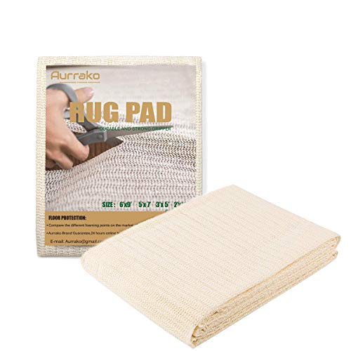 Aurrako Non Slip Rug Pads for Hardwood Floors,8x10 Ft Rug Pad Gripper for Any Hard Surface Floors,Anti Slip Skid Non Adhesive Rug Protector