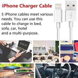 iPhone Charger Cable 5 Pack 6FT USB Fast Charging Syncing Cord Cables Compatible iPhone 14/13/12/11/XS/Max/XR/X/8/8Plus/7/7P/6S/iPad/IOS White sharllen