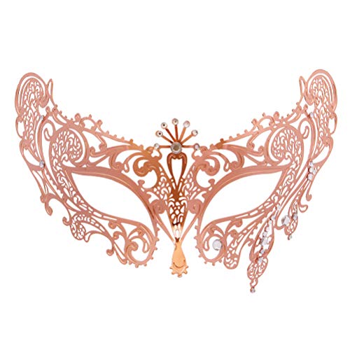 Toyvian Masquerade Mask Metal Lace Mask with diamond for Dance Party for Girls Women Party Supplies